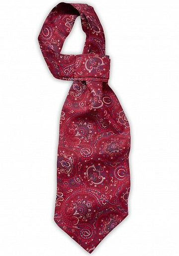 Cravata, matase, roșu, Ascot - Cravatepedia